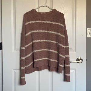 Pink and White Striped Sweater